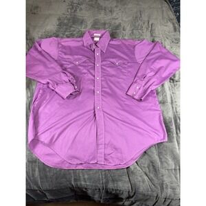 Palace Guard Shirt Mens Purple Western Pearl Snap Size Xl 70s 80s